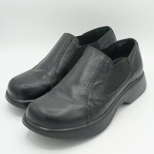 Dansko Stretch Loafers Women's Black Leather Slip-On Comfort Work Shoes Size 39